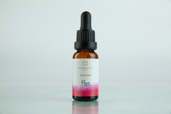 15 ml dropper bottle of flower essence called insight which helps us to understand properly our inner world and the influence that it brings into our life.
