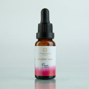 15 ml dropper bottle of flower essence called holistic view which helps us to move out of the conventional thinking and have a more holistic view.