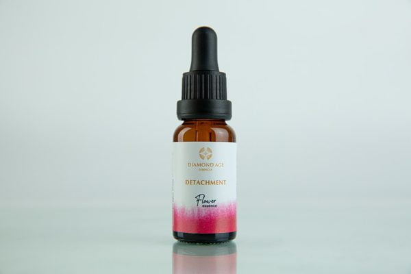 15 ml dropper bottle of flower essence called detachment which helps us to not take personally the behaviours and the opinions of others and to position ourselves in life through our inner truth.
