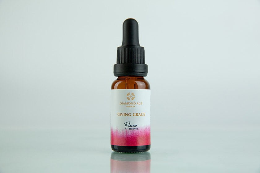15 ml dropper bottle of flower essence called giving grace which helps us to release any unconscious resentment and free ourselves and others by bringing forgiveness and grace into our life.