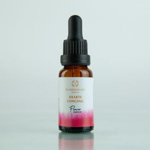 15 ml dropper bottle of flower essence called hearts longing which helps us to embrace and follow the longing of our heart.