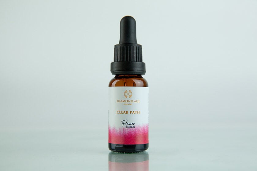 15 ml dropper bottle of flower essence called clear path which helps us to remove any hidden obstacles and to open our path.