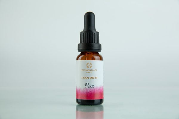15 ml dropper bottle of flower essence called i can do it which helps us to release self doubt and regain self esteem.