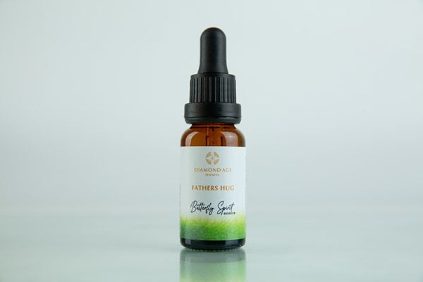 15 ml dropper bottle of butterfly essence called fathers hug which helps us to heal our inner child and awaken the care and the love of a truly loving father.
