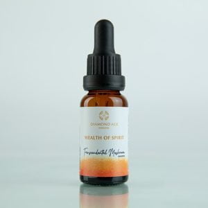 15 ml dropper bottle of mushroom essence called wealth of spirit which helps us to be aware of the wealth of our spirit and to bring it into our life.