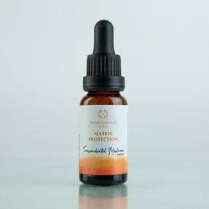 15 ml dropper bottle of mushroom essence called matrix protection which offers spiritual protection and helps us to be protected from the influences of the collective negative energies.