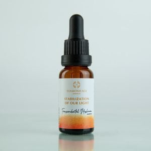 15 ml dropper bottle of mushroom essence called stabilisation of our light which helps us to ground and stabilise our inner light