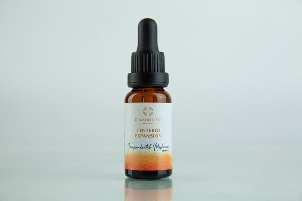 15 ml dropper bottle of mushroom essence called centered expansion which helps us to create a strong inner center and bring ourselves into the world without absorbing its pain